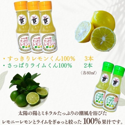 レモンくん・ライムくん100%果汁　80ml×5本セット