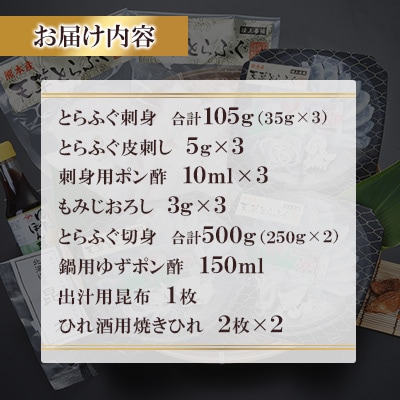 【毎月定期便】1日25セット限定!天草とらふぐてっさ・てっちり贅沢セット3～4人前(宇城市)全3回