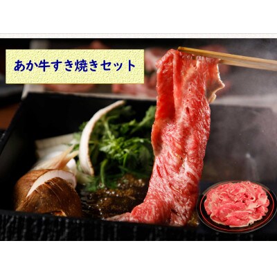 あか牛100%ハンバーグとあか牛のステーキ&すき焼きセット(宇城市)