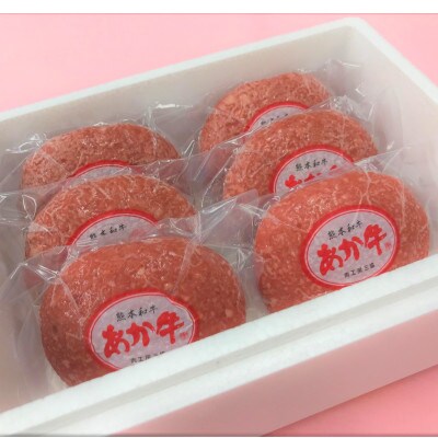 あか牛100%ハンバーグセット(あか牛ハンバーグ120g×6個 あか牛のたれ200ml)(宇城市)