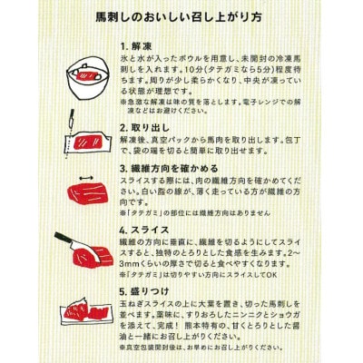 熊本直送　国産ブロック肉馬刺し赤身500g+ユッケ500gセット(宇城市)