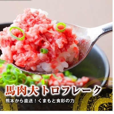 【国産馬刺し】熊本直送　上霜降り(トロ)100g+大トロフレーク100gセット(宇城市)