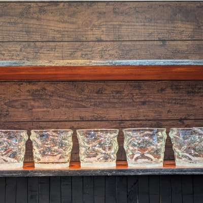 熊本県宇城市 吹きガラス「結び」ロックグラス タイプ クリア 1個【吹きがらす肥後瑠璃工房】