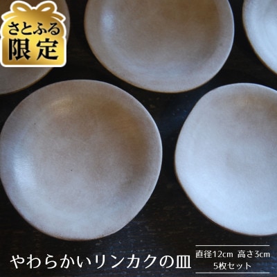 【さとふる限定】皿 中皿 やわらかいリンカクの皿 直径12cm 高さ3cm 5枚 セット
