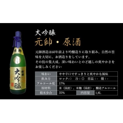 大吟醸・元帥・原酒