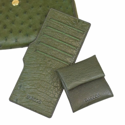 バルコス 長財布 BARCOS GLウォレット オーストリッチレザーL字型財布<リッコL> グリーン