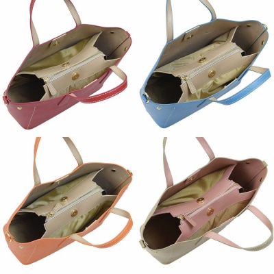 BARCOS シュリンクレザーハンドバッグ&財布<ユニバーサルセット> レッド
