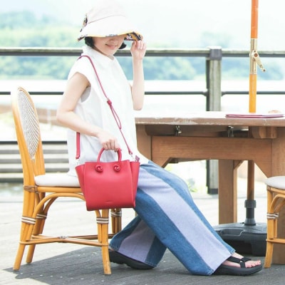 バルコス ハンドバッグ BARCOS 2wayレザーハンドバッグ ボルドー