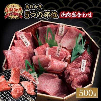 鳥取和牛 5つの部位 焼肉 盛合わせ 500g 国産 牛肉 希少部位 黒毛和牛 KR322