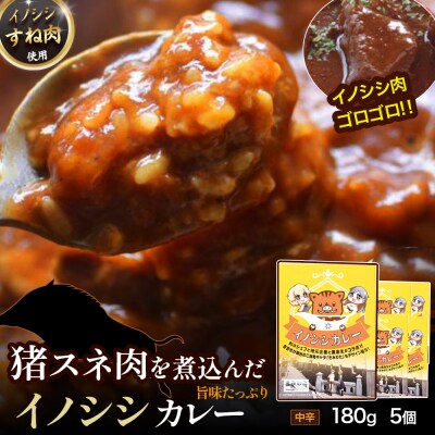 イノシシカレーセット(180g×5個) カレー レトルト イノシシ肉 猪 小分け