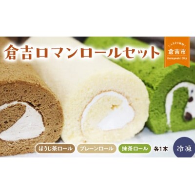 倉吉ロマンロールセット ケーキ ロールケーキ スイーツ 抹茶 プレーン 冷凍 贈り物 手土産 贈答品