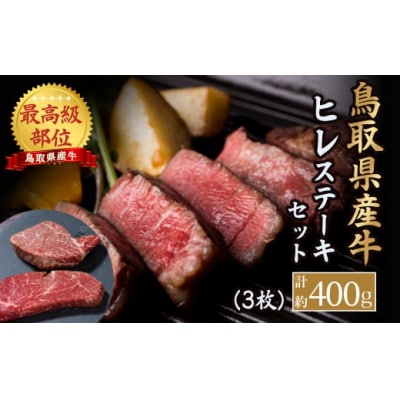 鳥取県産牛 ヒレ ステーキ セット 3枚(約400g)国産牛 ステーキ フィレ BBQ KR1179