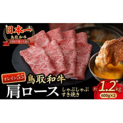 鳥取和牛 【オレイン55】肩ロース しゃぶしゃぶすき焼き用 (1.2kg)  牛肉 KR1269