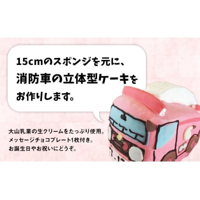 消防車 3D立体型ケーキ お祝い 誕生日 スイーツ オーダー バースデー 冷凍