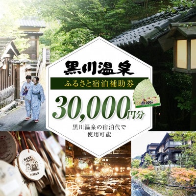【黒川温泉で利用可能】黒川温泉ふるさと宿泊補助券 30,000円分(10,000円券×3枚)