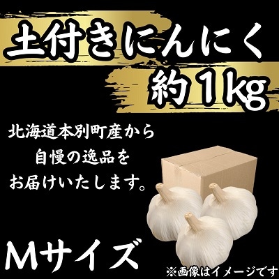 【先行予約】北海道十勝本別町産土付きにんにく白玉王1kgMサイズ