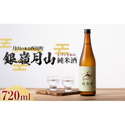 月山のある西川町 銀嶺月山 純米酒(土作りから)720ml FYN9-819