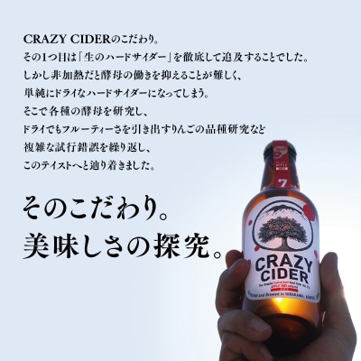 りんごの果実酒 CRAZY CIDER(ドライ:アルコール度数7%)330ml×3本セット