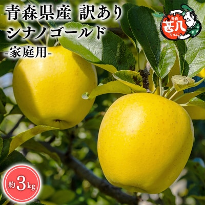 6月発送　訳あり　家庭用　甚八りんごシナノゴールド3kg　【マルジンサンアップル]】