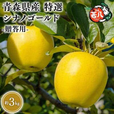 6月発送　特選　甚八りんごシナノゴールド3kg　【マルジンサンアップル】