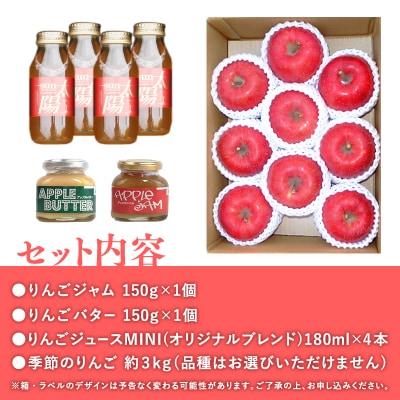 青森県産りんご&りんご加工品詰め合わせセット【りんご　りんごジャム　りんごバター　りんごジュース】