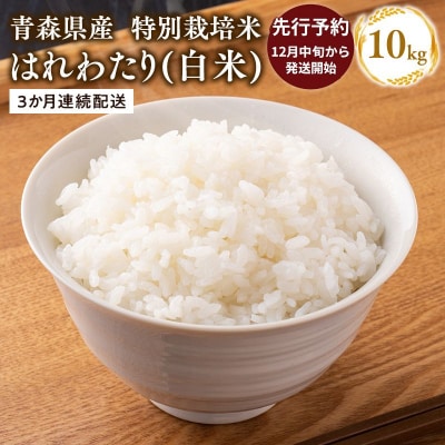 【令和8年産  配送時期:2026年12月中旬～】3ヶ月定期便特別栽培米 はれわたり白米10kg