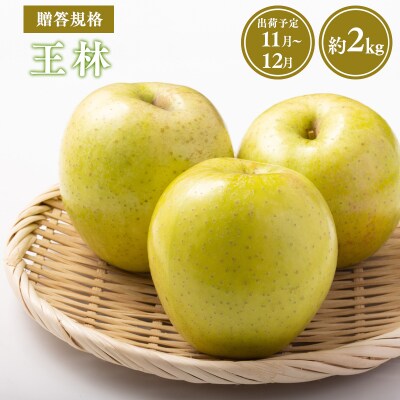 【令和8年産受付】贈答用王林約2kg【青森県平川市産・青森りんご】