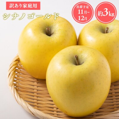 【令和8年産受付】家庭用シナノゴールド約3kg【青森県平川市産・青森りんご】