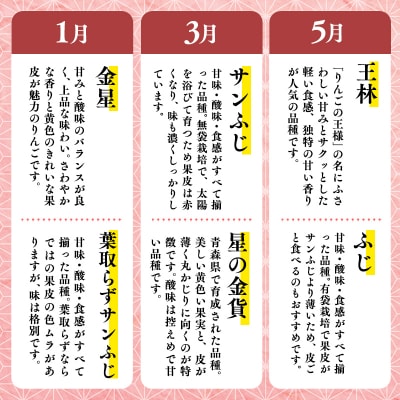 【1月発送開始】隔月配送　定期便3回　特選甚八りんご　5kg【青森県 平川市 マルジンサンアップル】
