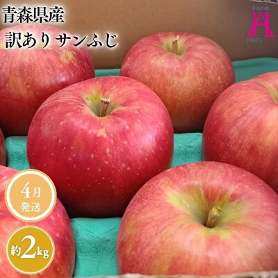 4月 発送【訳あり】家庭用サンふじ約2kg【原田青果】