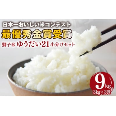 獅子米 ゆうだい21 小分け セット 9kg (3kg×3袋)