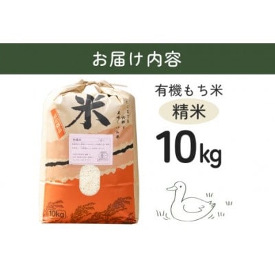 【令和7年産】有機栽培米 もちごめ(精米)  10kg 合鴨農法