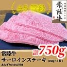 常陸牛(ひたちぎゅう)A5等級 サーロインステーキ　750g(250g×3枚)あらぎりわさび1本付
