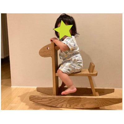 天然無垢材の木馬