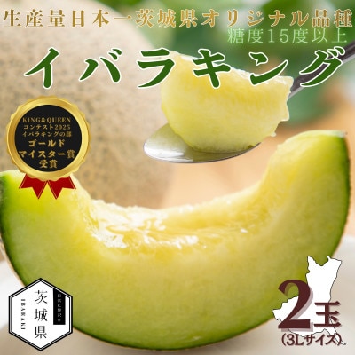 茨城県産メロン 茨城県オリジナル品種 イバラキング 2玉(3L)2026年5月下旬順次発送予定