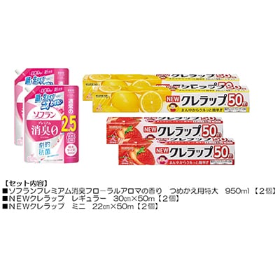日用品生活応援セット(ライオン柔軟剤2本・クレラップ4本)