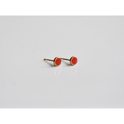 K18七宝ピアス・赤/丸 Kenichi Kondo