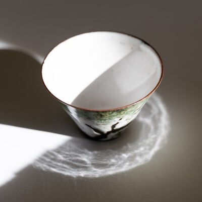 石戸蒲ザクラ100周年記念 Kenichi Kondo 七宝ぐい呑み  凛