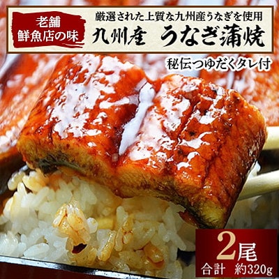 九州産うなぎ蒲焼2尾　秘伝つゆだくタレ付　中間市老舗マル五「辻鮮魚店」の味