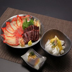 昔懐かしの鯨セット (ベーコン、赤肉、オバイケ(さらし鯨))