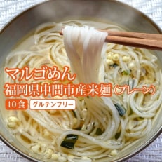 【発送月固定定期便】マルゴめん中間産米麺(プレーン)10食(中間市)全4回