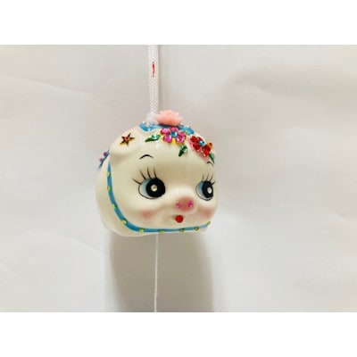 風鈴デコ豚(ピンク)