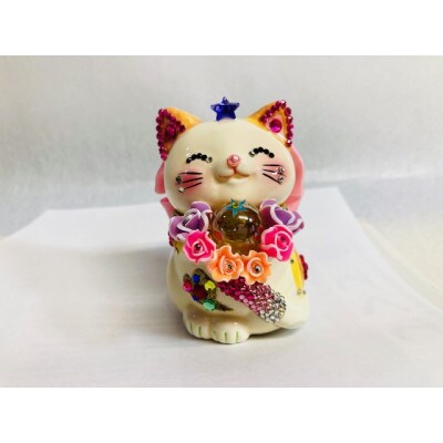 風水ハッピーキャット貯金箱　天使の贈り物(M) イエロー