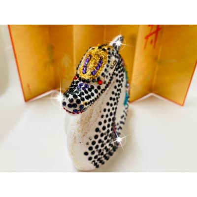 2024年(きのえたつどし)黒龍:屏風台座付き開運置物