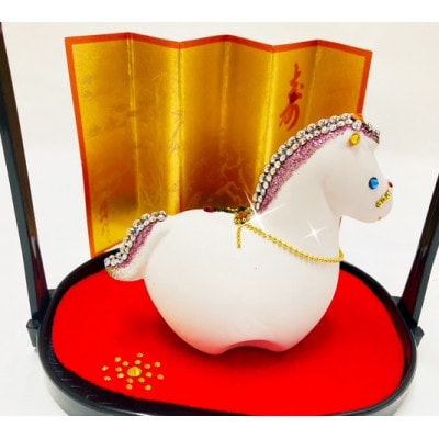 2026年度金運丙午盆のり白馬(盆と敷物付き)1点