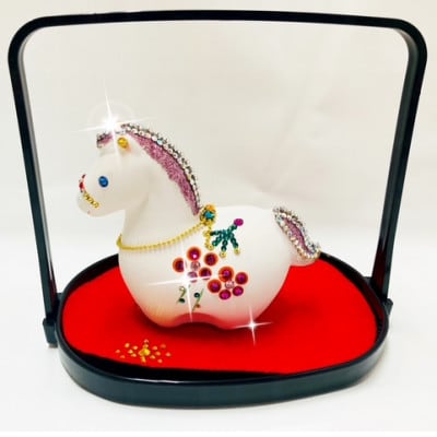 2026年度金運丙午盆のり白馬(盆と敷物付き)1点