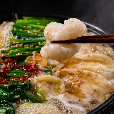 ぶどうの樹の九州産和牛マル腸　炊き餃子付き博多もつ鍋[あごだし醤油風味_2～4人前](中間市)