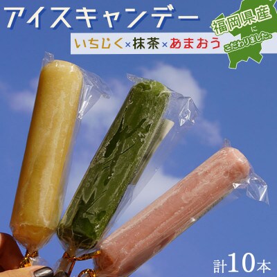 福岡自慢の特産品を詰め込んだアイスキャンディー　3種10本(中間市)