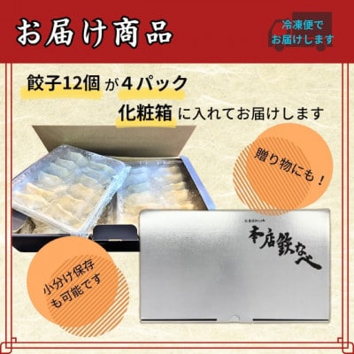 【毎月定期便】本店鉄なべの冷凍ぎょうざ48個入り全3回