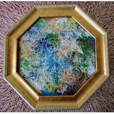 【さとふる限定】八角龍神糸絵 サイズ19cm×19cm